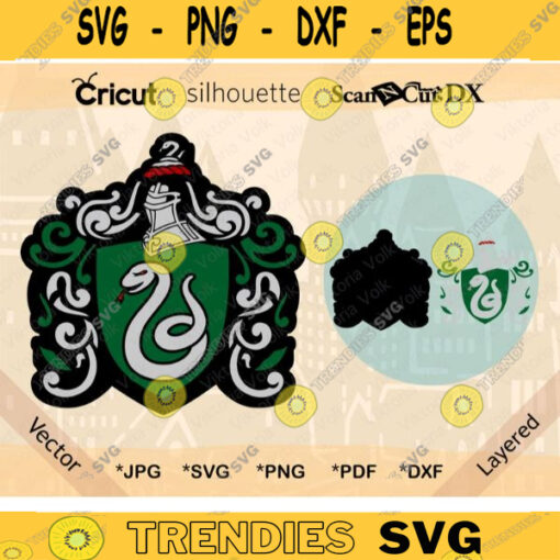 Snake Emblem Color Crest SVG File School of Magic Uniform Emblem Snake Crest PNG Layered by Color Cricut Snake Crest Cricut