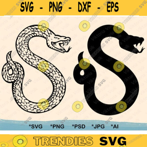 Snake SVG Snake Silhouette and Outline Cut File Snake House Icon PNG Cricut Line Art