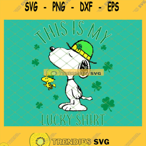 Snoopy Dog With Woodstock Saint Patricks This Is My Lucky Shirt SVG PNG DXF EPS 1
