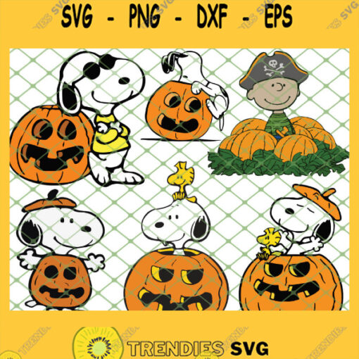 Snoopy Pumpkin Halloween SVG PNG DXF EPS 1