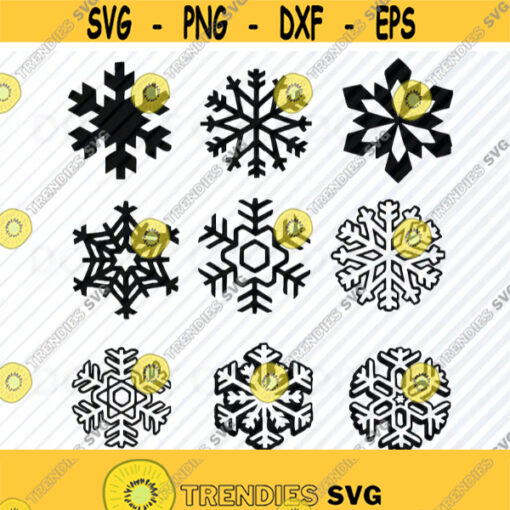 Snow Flakes SVG Files for Cricut Christmas Snowflake Bundle svg Vector Images Clipart Christmas snowflake Silhouettes Eps Png Dxf file Design 574