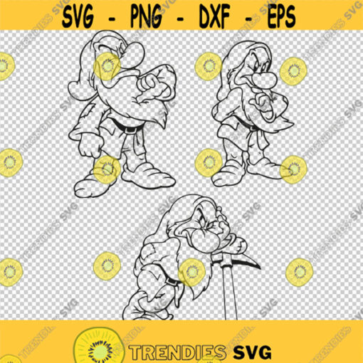 Snow White Dwarf Grumpy SVG PNG EPS File For Cricut Silhouette Cut Files Vector Digital File