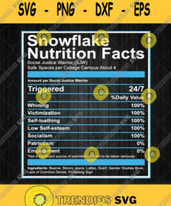 Snowflake Nutrition Facts Svg Png Dxf Eps