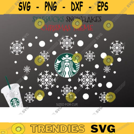 Snowflake Starbucks Cup SVG Christmas Starbuck Cold Cup Svg Cold Cup Venti Size 24 Oz Svg SVG Files for Cricut DIY Instant Download 388 copy