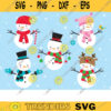 Snowman Clipart Boy and Girl Family Christmas Holiday Snowman Dress Up with Winter Clothes Scarf and Reindeer Hat Snowman Clipart Clip Art copy