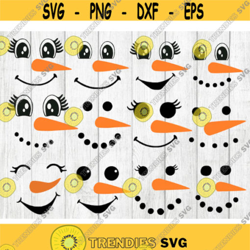 Snowman Faces SVG Snowman SVG Snowman Clipart Christmas Svg Snowman Bundle Svg Snowman Vector Christmas Elements Christmas Cut File Design 2994