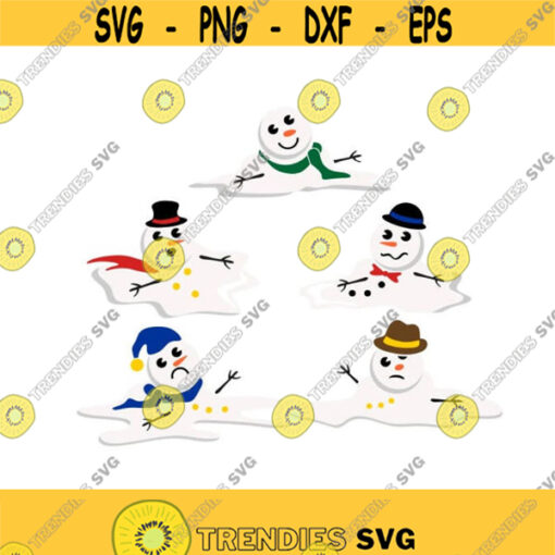 Snowman Melting Christmas Cuttable Design SVG PNG DXF eps Designs Cameo File Silhouette Design 179