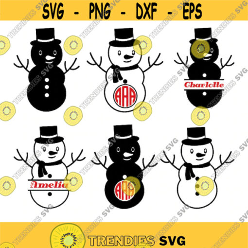Snowman SVG Christmas SVG Snowman Monogram Svg Christmas Snowman Snowman Clipart Winter Svg Snowman Silhouette svg dxf eps png. .jpg