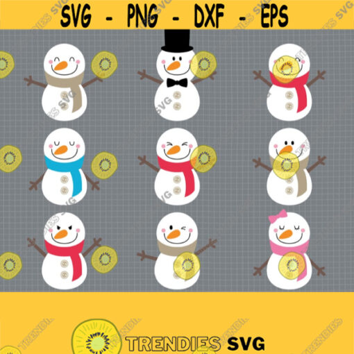 Snowman SVG. Kids Cartoon Snowman Face Clipart. Christmas Cut Files. Vector Files for Cutting Machine png dxf eps Digital Instant Download Design 774