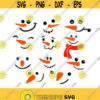 Snowman Snow Man Christmas Faces Cuttable Design SVG PNG DXF eps Designs Cameo File Silhouette Design 89