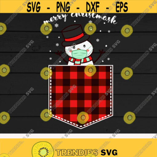 Snowman in Pocket svgRed PlaidSnowman loversChristmas 2020Christmas LoversMerry ChristmasDigital DownloadCut filesPrintSublimation Design 129