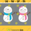 Snowman with Mask SVG. Kids Cartoon Snowman Boy and Girl Clipart. Christmas Cut Files. Snowwoman Vector Files Cutting Machine png dxf eps Design 84