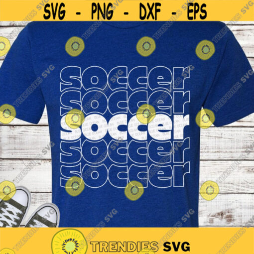 Soccer SVG stacked wording soccer word svg sublimation png digital cut files