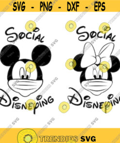 Social Disneying Mickey Minnie Mouse Svg Png Pdf Cricut Silhouette Cricut Svg Digital Download Quarantine Svg Face Mask Svg Design 1987