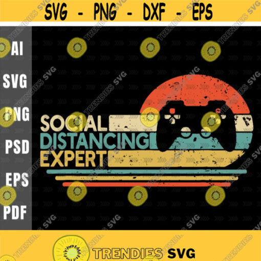Social Distancing Expert Gaming svgVintage gamerVideo Gamegame LoversDigital DownloadPrintSublimation Design 210