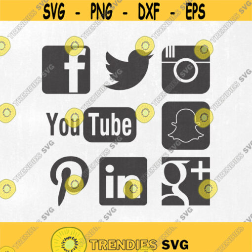 Social media icons logo SVG files. Social media svg social media icons social network svg networks circle svgs file dxf clipart. Design 126
