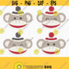 Sock Monkey SVG. Cheeky Monkey Faces Clipart. Baby Cut Files Bundle. Vector Files for Cutting Machine png dxf eps jpg pdf Instant Download Design 547
