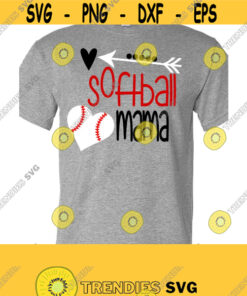 Softball Mama Svg Dxf Eps Ai Png And Pdf Cutting Files For Electronic Cutting Machines