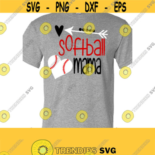 Softball Mama SVG DXF EPS Ai Png and Pdf Cutting Files for Electronic Cutting Machines