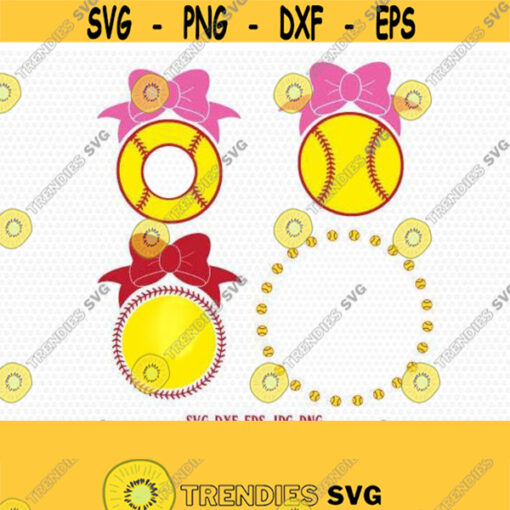 Softball Svg Softball Monogram Svg Monogram frames for CriCut Silhouette cameo Files svg jpg png dxf Design 192