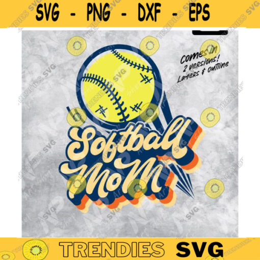 Softball svg Retro Softball Mom svg file for cut printable Sublimation Design 309 copy