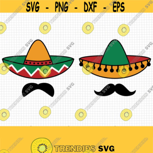 Sombrero SVG. Cinco de Mayo Cut Files. Mexican Hat SVG Mexican Mustache PNG Clipart. Dad Shirt Vector Cutting Machine dxf eps Download Design 631