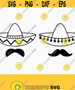 Sombrero Svg. Cinco De Mayo Cut Files. Mexican Hat Svg Mexican Mustache Png Clipart. Dad Shirt Vector Cutting Machine Dxf Eps Download Design 636