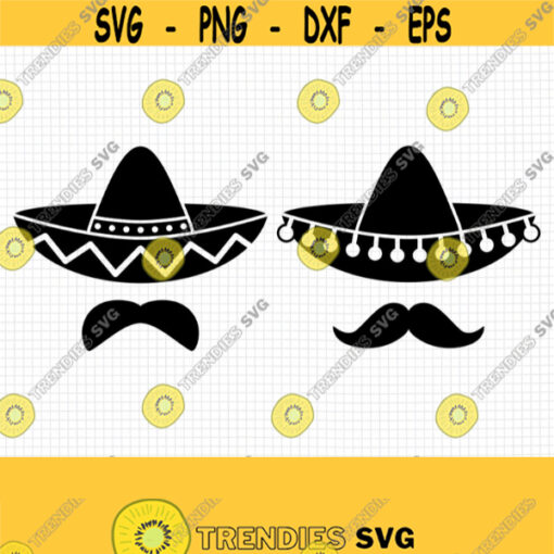 Sombrero SVG. Cinco de Mayo Cut Files. Mexican Hat SVG Mexican Mustache PNG Clipart. Dad Shirt Vector Cutting Machine dxf eps Download Design 663