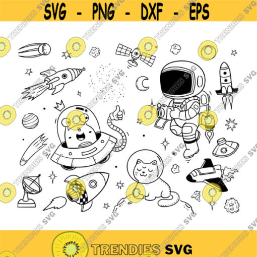 Space Doodle Decal Files cut files for cricut svg png dxf Design 108