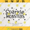 Sparkle Monster SVG File DXF Silhouette Print Vinyl Cricut T shirt Design iron on commercial use Digital cut file halloween Monster Boo svg Design 315