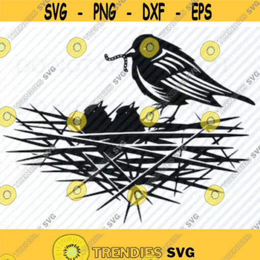 Sparrow songbird SVG Files chickadee Vector Image Clipart Bird nest SVG Image For Cricut Bird Silhouettes Eps Png Dxf Clip Art Design 259