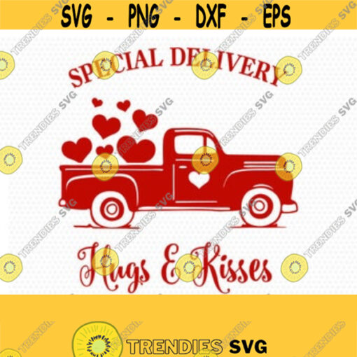 Special delivery Hugs kisses SVG Valentines Truck svg Valentines Day SVG Love SVG CriCut Files svg jpg png dxf Silhouette Design 407