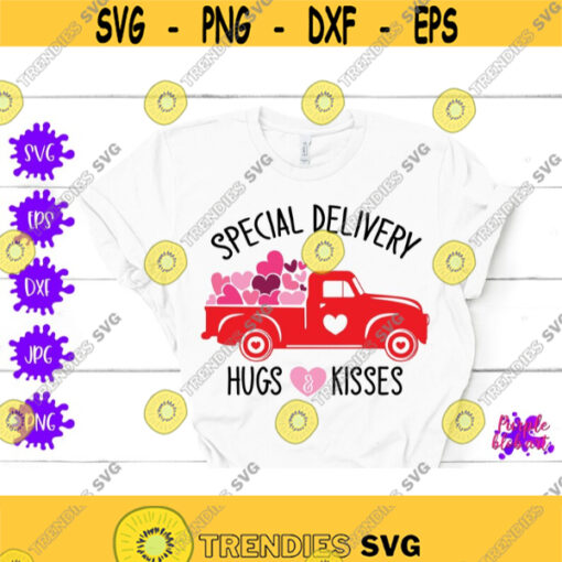 Special delivery hugs kisses svg happy valentines day svg loads of love svg baby valentines sign love heart decor girl valentines shirt png Design 337