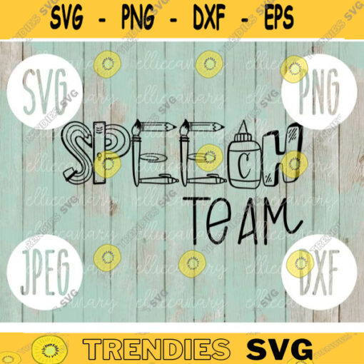 Speech Team svg png jpeg dxf cut file Commercial Use SVG Back to School Faculty Squad Group Elementary Special Education Teacher 958