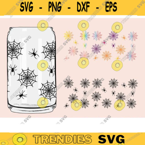 Spider Web glass wrap svg png can glass wrap Coffee Glass Wrap Svg 16oz Full Wrap Svg Can Glass Svg spider Coffee Glass spider can svg copy