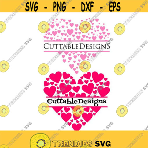 Split Frame Heart Love Valentines day Cuttable Design SVG PNG DXF eps Designs Cameo File Silhouette Design 1864