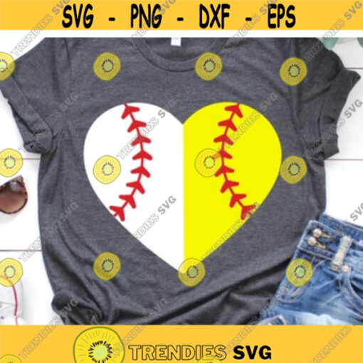 Split Half Baseball Softball Ball Svg Grunge Baseball Svg Distressed Baseball Baseball Mom Shirt Softball Svg File for Cricut Png