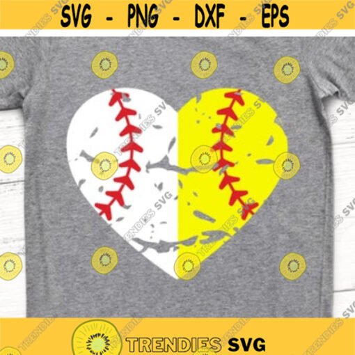 Split Half Baseball Softball Heart Svg Baseball Svg Baseball Seams Baseball Mom Shirt Svg Softball Mom Svg Cut File for Cricut Png