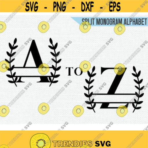 Split Monogram Alphabet SVG Split Monogram Frame Alphabet 26 Split Letters Digital Download for Cricut Silhouette Design 469