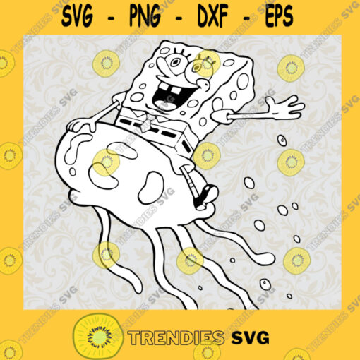 Spongebob Lined SVG Disney Cartoon Characters Digital Files Cut Files For Cricut Instant Download Vector Download Print Files