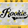 Sports Clipart Baseball Style Swoosh Word Rookie with of the Year Cutour in Block Type for 1st Birthday Digital Download SVG PNG Design 373