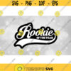 Sports Clipart Baseball Style Swoosh Word Rookie with of the Year in Block Type Layered White on Black Digital Download SVG PNG Design 1468