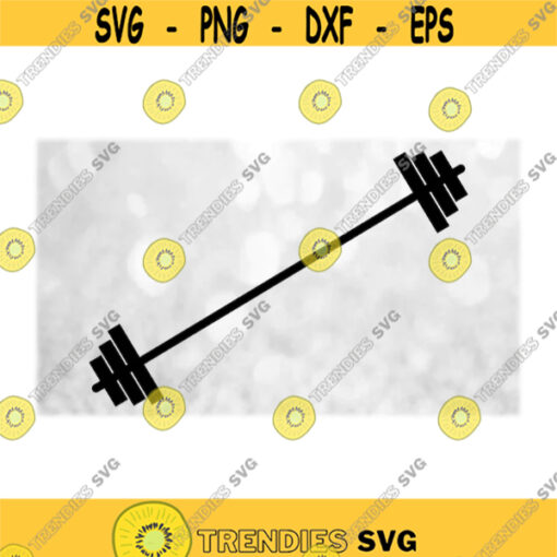 Sports Clipart Black Barbell Bar Bell Weight Lifting and Fitness Change Color with Your Own Software Digital Download SVG PNG Design 1554
