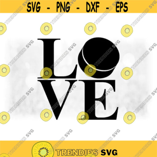 Sports Clipart Black Bold Letters for Word L O V E New York New York Style with Hockey Puck as Letter O Digital Download SVG PNG Design 1084