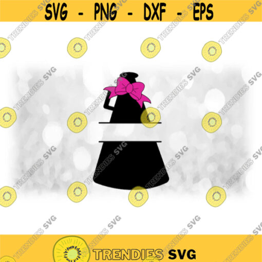 Sports Clipart Black Cheerleader Megaphone Silhouette with Pink Bow Split Name Frame to Personalize for Cheer Digital Download SVG PNG Design 1402