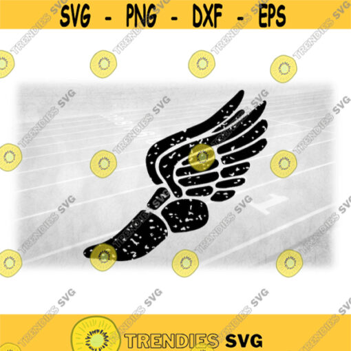 Sports Clipart Black Distressed Wing Running Shoe of Mercury Hermes to Symbolize Track Field SportEvents Digital Download SVGPNG Design 1231