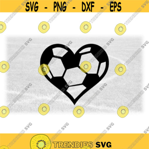 Sports Clipart Black Heart Shaped Soccer Ball Heart with Soccer Ball Inside Players Teams Coaches Parents Digital Download SVG PNG Design 769
