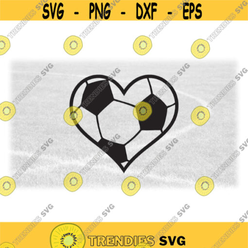 Sports Clipart Black Heart Shaped Soccer Ball Heart with Soccer Ball Inside Players Teams Coaches Parents Digital Download SVG PNG Design 770