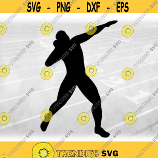 Sports Clipart Black Silhouette for MaleManBoy Shot Put Thrower for Track and Field Change Color Yourself Digital Download SVG PNG Design 206