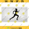 Sports Clipart Black Silhouette of Female Athlete Running Ethnically Neutral Girl Runner Digital Download SVG PNG Design 1208